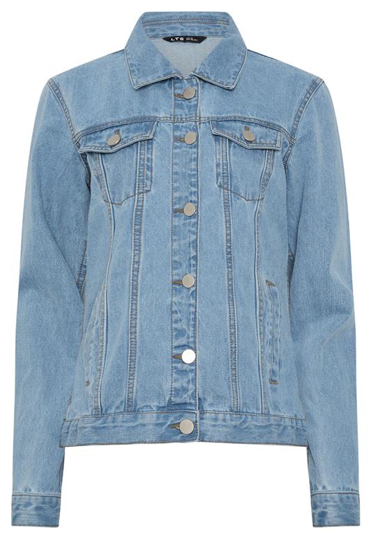 LTS Tall Womens Blue Mid Wash Cotton Denim Jacket | Long Tall Sally