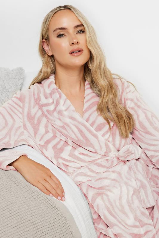 LTS Tall Pink Zebra Print Dressing Gown | Long Tall Sally 4