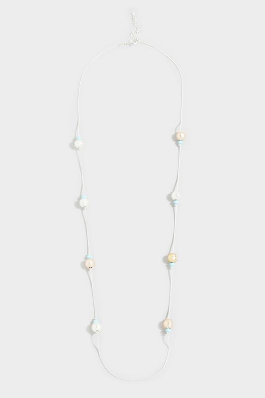 Silver Tone Mixed Bead Long Necklace | Yours Clothing 2
