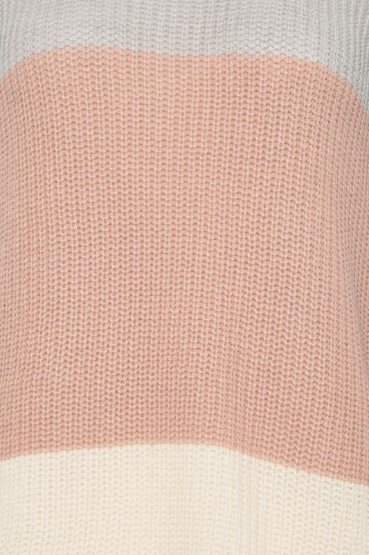 LTS Tall Grey & Pink Colourblock Knit Jumper | Long Tall Sally  5