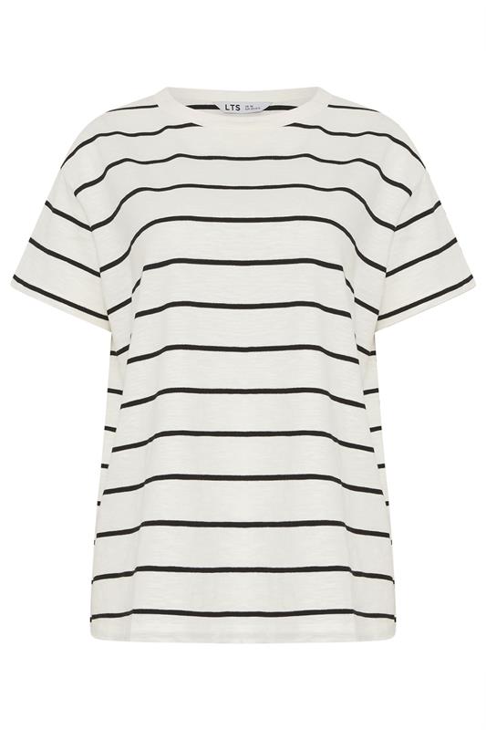 LTS Tall Women's White Stripe Cotton Oversized T-Shirt | Long Tall Sally 5