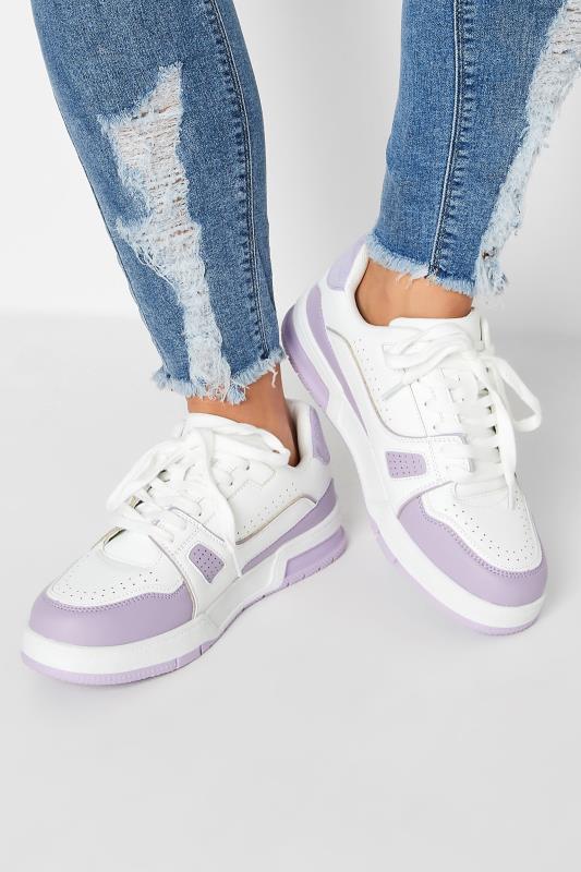 Plus Size  Yours Lilac Purple Chunky Trainers In Extra Wide EEE Fit