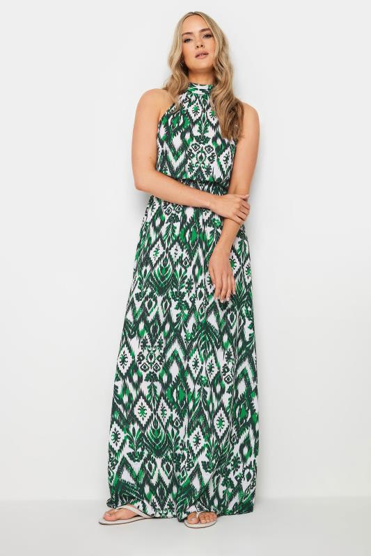 Tall  LTS Tall Green Aztec Print Halterneck Dress