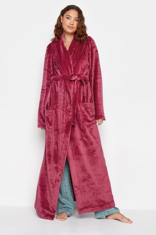 LTS Tall Women's Red Shawl Collar Maxi Dressing Gown | Long Tall Sally 1