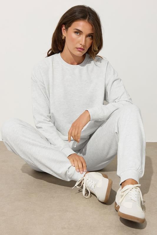 Tall  LTS Tall Light Grey Sweatshirt & Jogger Set