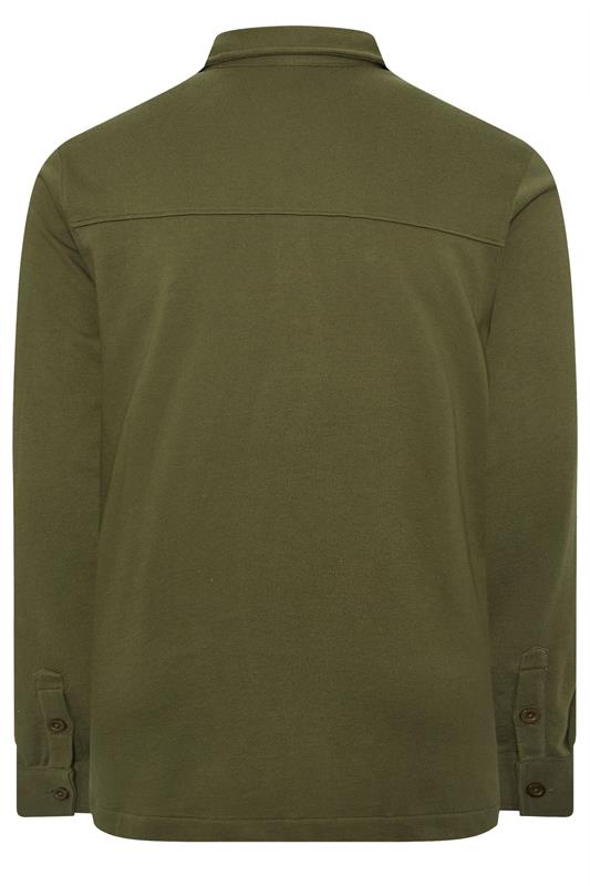 STUDIO A Big & Tall Khaki Green Zip Through Shacket | BadRhino 2