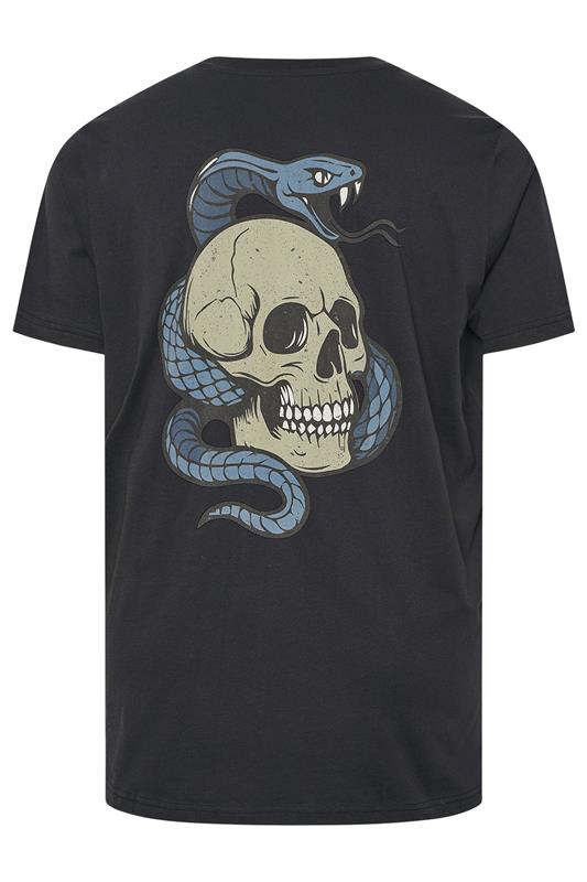 STUDIO A Big & Tall Black Snake & Skull Graphic T-Shirt | BadRhino 6