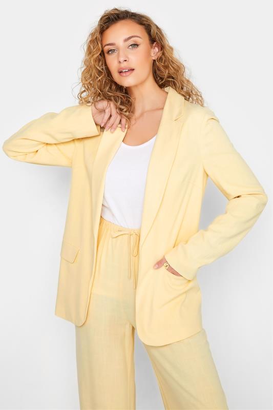 LTS Tall Women's Lemon Yellow Linen Look Blazer | Long Tall Sally  1