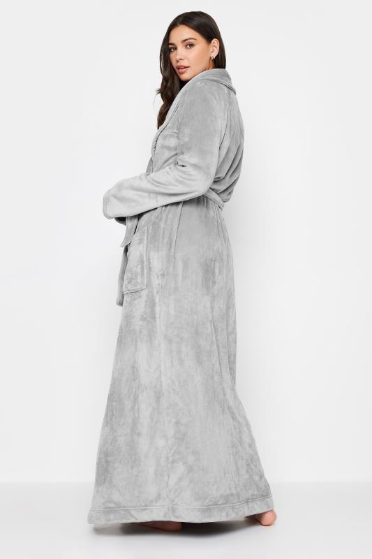 LTS Tall Women's Grey Shawl Collar Maxi Dressing Gown | Long Tall Sally 3