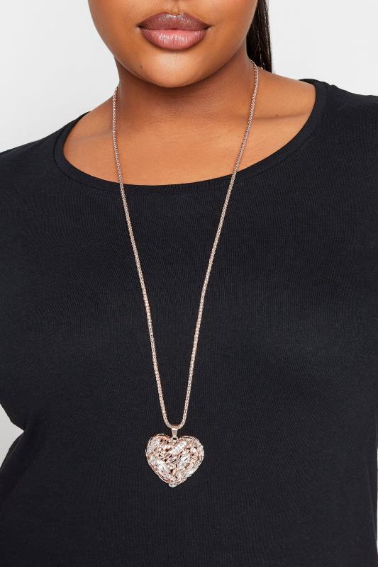 Plus Size  Yours Long Heart Pendant Necklace