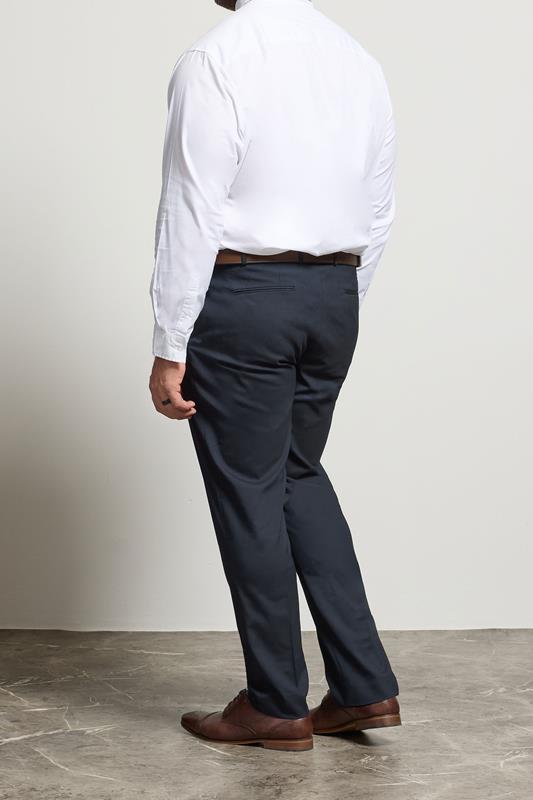 BadRhino Big & Tall Navy Blue Plain Suit Trousers | BadRhino 4