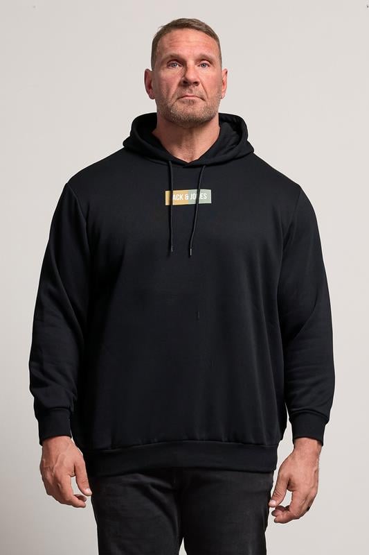 Men's  JACK & JONES Big & Tall Black Pan Logo Hoodie