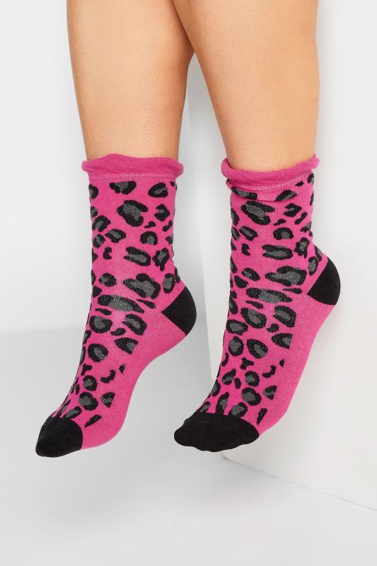 YOURS 4 PACK Black Mixed Animal Print Footbed Ankle Socks | Yours Clothing 2