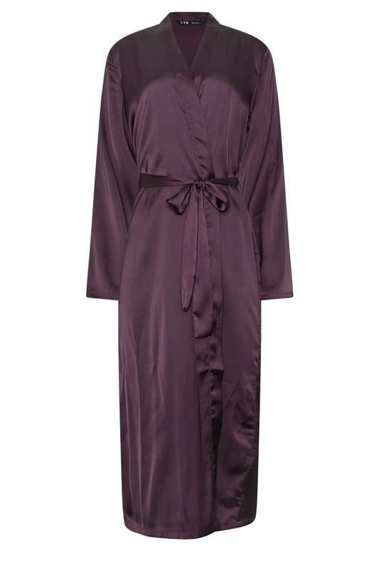 LTS Tall Burgundy Red Maxi Satin Robe | Long Tall Sally 5
