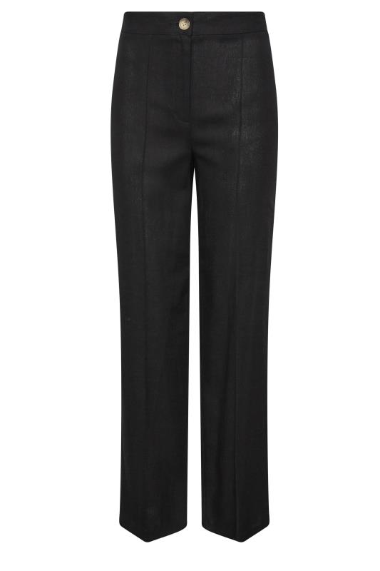 LTS Tall Black Linen Look Trousers | Long Tall Sally  4