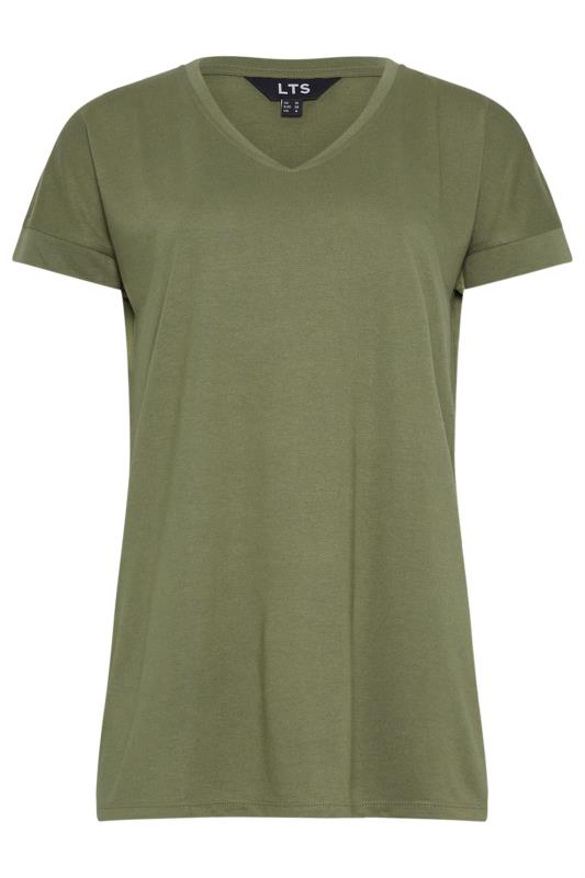 Tall  LTS PREMIUM Tall Khaki Green V-Neck T-Shirt