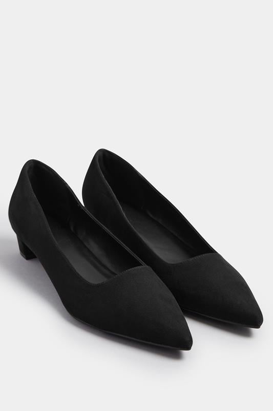 LTS Black Pointed Block Court Heel | Long Tall Sally 1