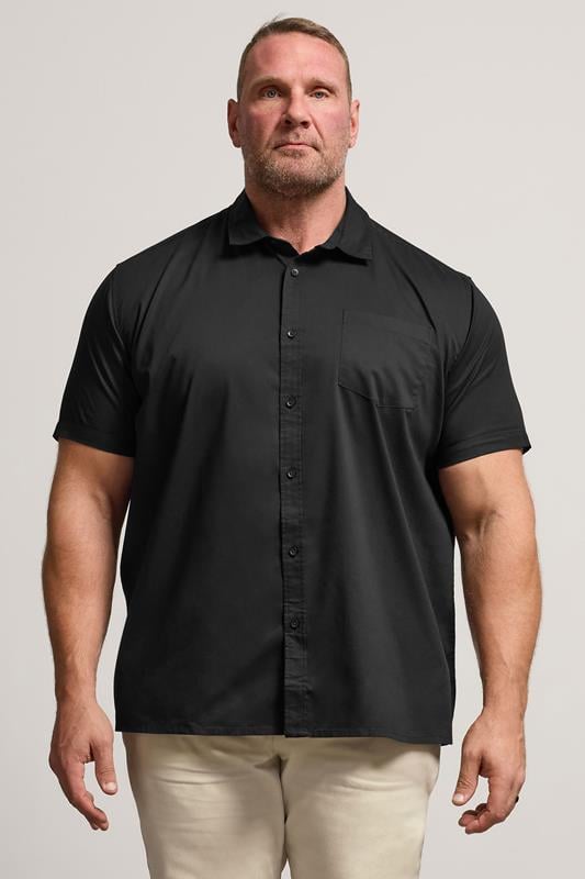 BadRhino Big & Tall Black Stretch Short Sleeve Shirt