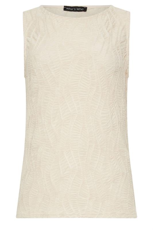 LTS Tall Ivory White Textured Vest Top | Long Tall Sally 5