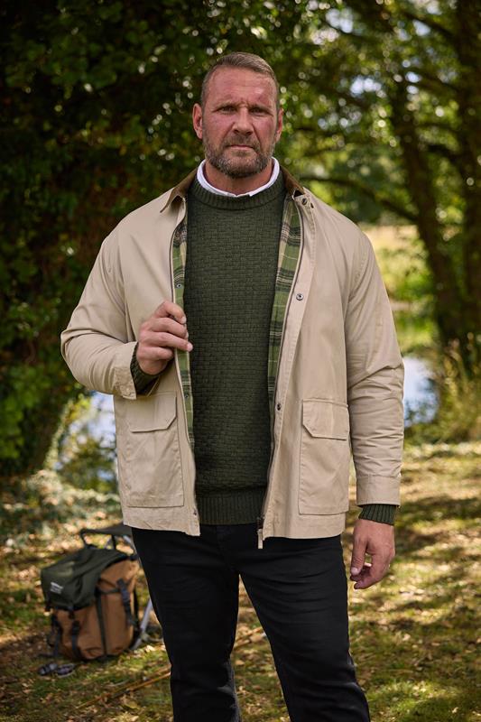BadRhino Big & Tall Natural Brown Checked Lined Worker Jacket | BadRhino 2
