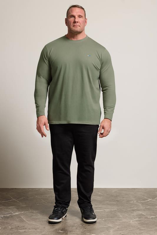 BadRhino Big & Tall Sage Green Long Sleeve Plain T-shirt | BadRhino 2