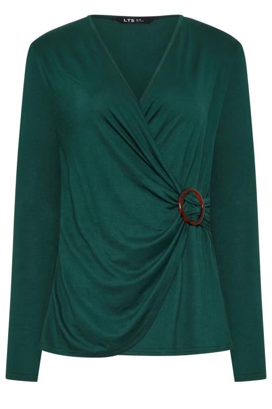 LTS Tall Dark Green Wrap Buckle Top | Long Tall Sally 5