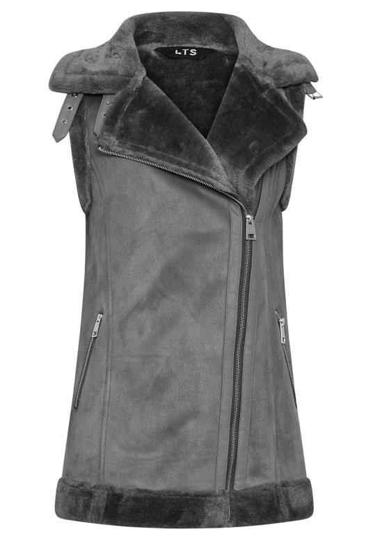 LTS Tall Women's Grey Aviator Gilet Jacket | Long Tall Sally 5