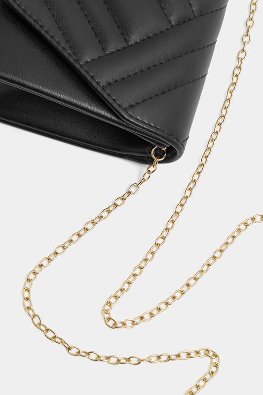 Black Chevron Clutch Bag | Yours Clothing 6