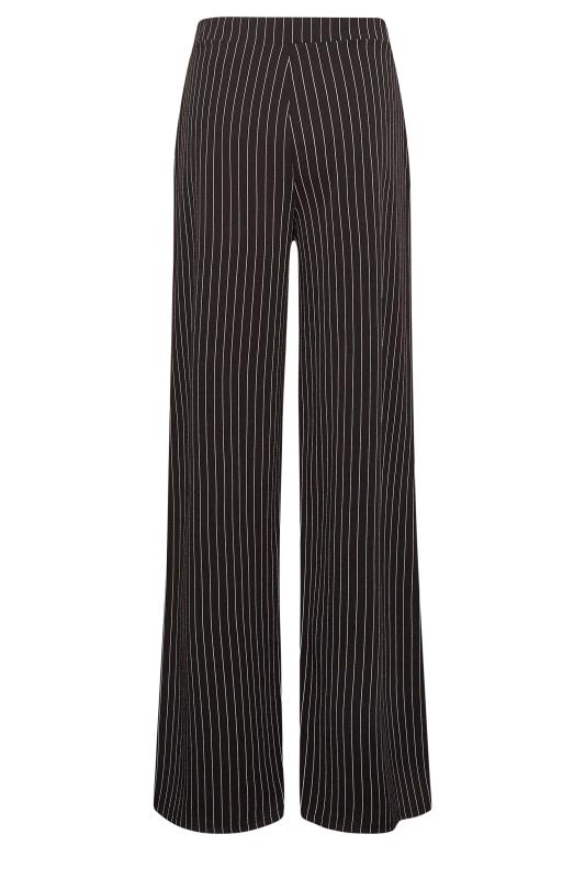 LTS Tall Women's Black Pinstripe Stretch Wide Leg Trousers | Long Tall Sally 5