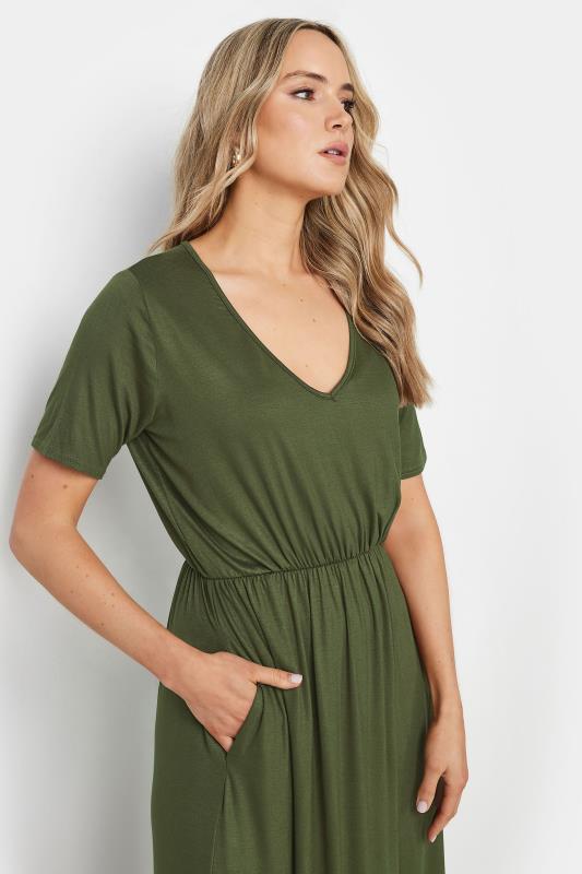 LTS Tall Women's Khaki Green Maxi T-Shirt Dress | Long Tall Sally 4