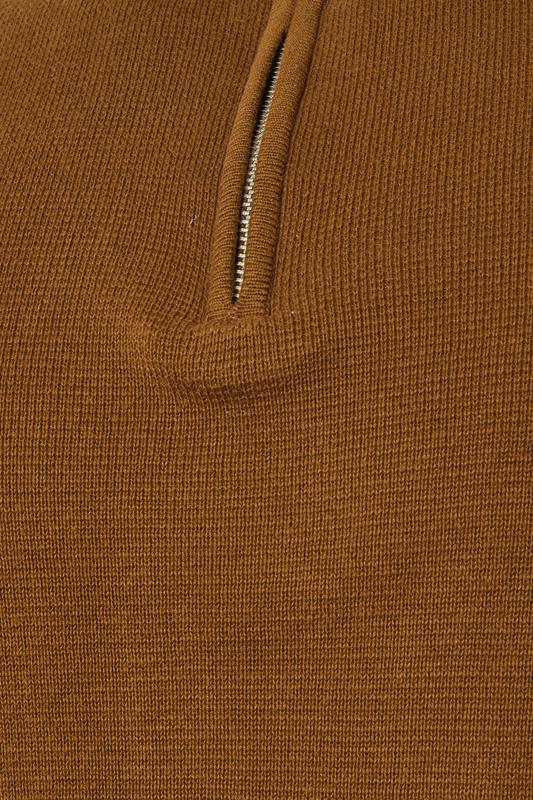 BadRhino Big & Tall Brown Milano Quarter Zip Jumper | BadRhino 3