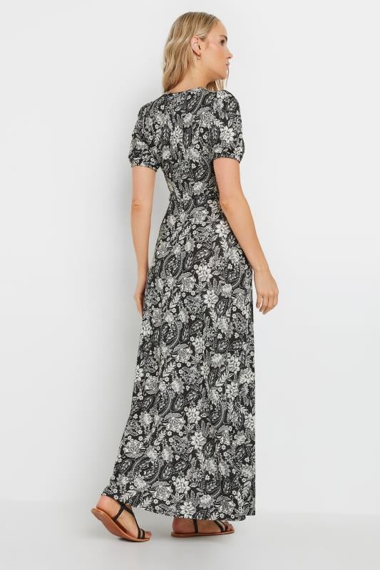 LTS Tall Women's Black Floral Paisley Print Wrap Maxi Dress | Long Tall Sally 3