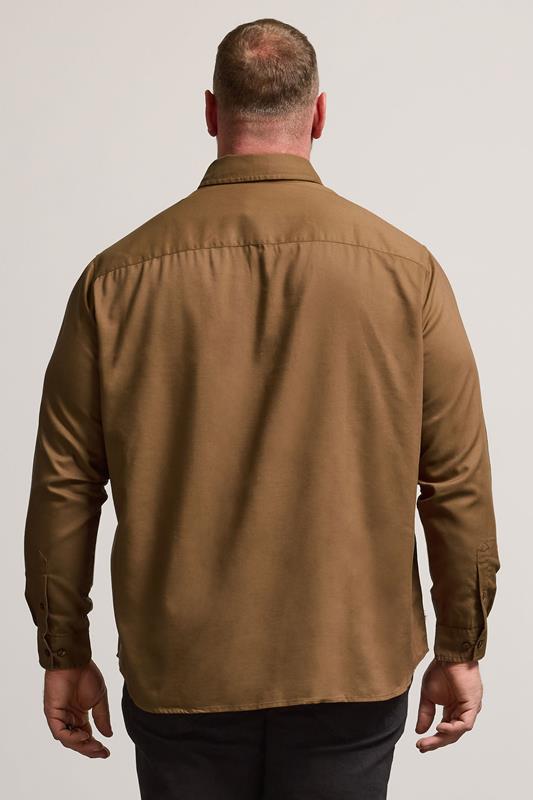 BadRhino Big & Tall Tan Brown Long Sleeve Oxford Shirt | BadRhino 3