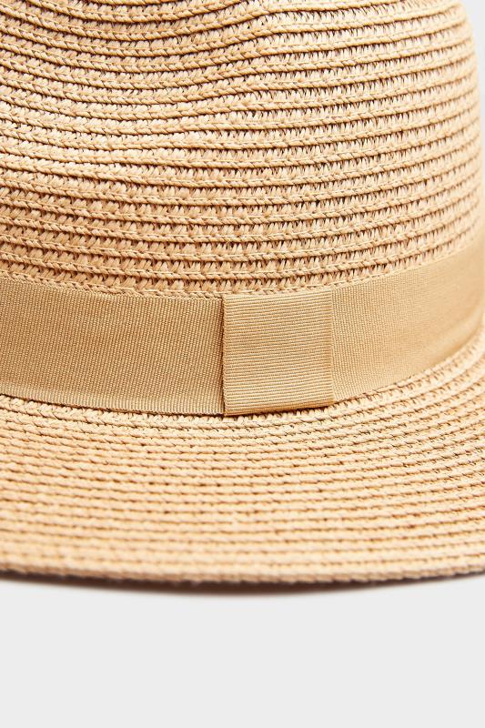 Natural Brown Straw Fedora Hat | Yours Clothing 5