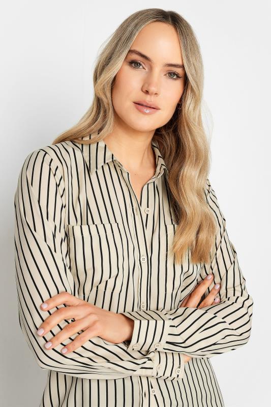 LTS Tall Womens Beige Brown Stripe Longline Shirt | Long Tall Sally  4