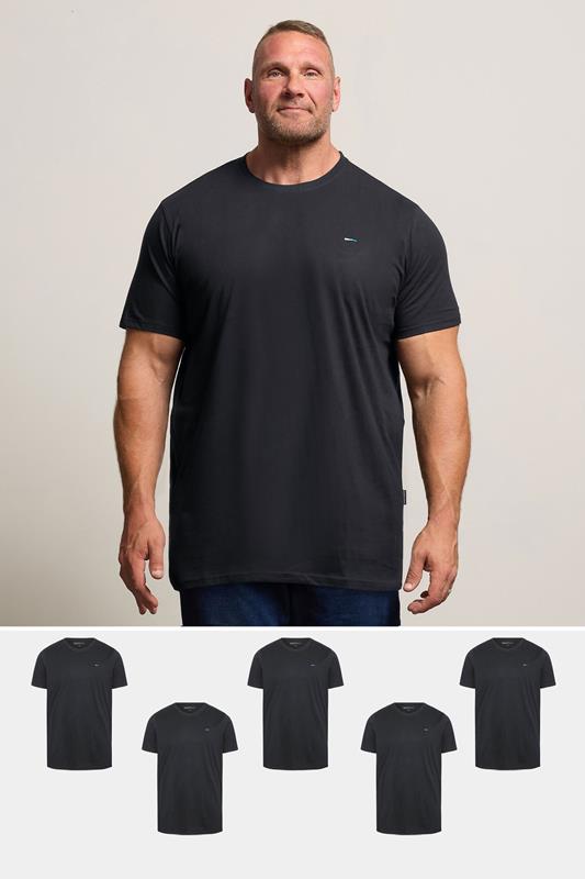 BadRhino Big & Tall 5 PACK Black Extra Long Core T-Shirts | BadRhino 1