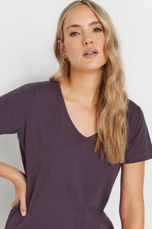 LTS Tall Women's Purple V-Neck Short Sleeve T-Shirt | Long Tall Sally 4