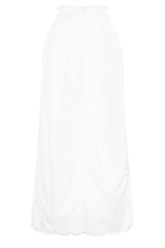 LTS Tall Women's White Broderie Anglaise Halter Neck Top | Long Tall Sally 7