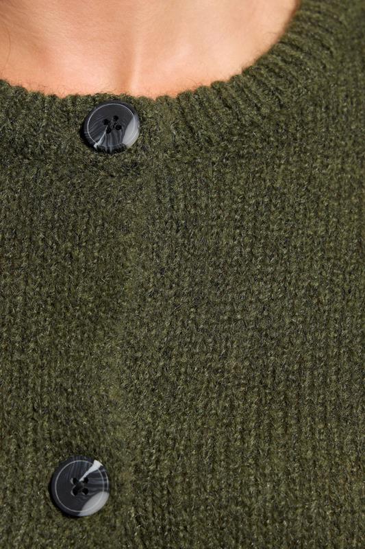LTS Tall Khaki Green Knitted Button Cardigan | Long Tall Sally 4