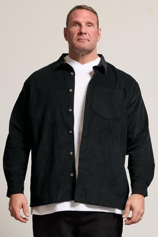 BadRhino Big & Tall Black Corduroy Overshirt