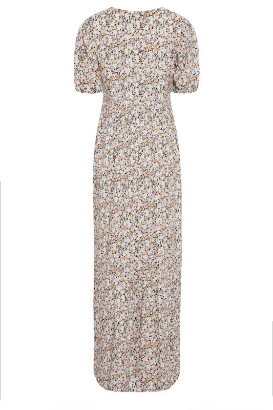 Tall Women's LTS Beige Brown Floral Print Tiered Midaxi Dress | Long Tall Sally  7