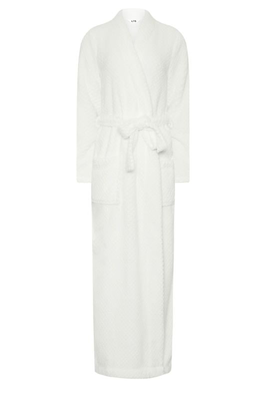 LTS Tall Ivory White Waffle Dressing Gown | Long Tall Sally 5