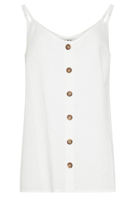 LTS Tall Womens White Button Through Cami Vest Top | Long Tall Sally 5