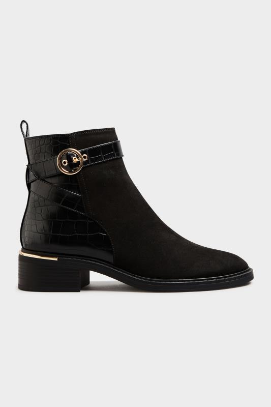 LTS Black Buckle Strap Ankle Boots | Long Tall Sally 4