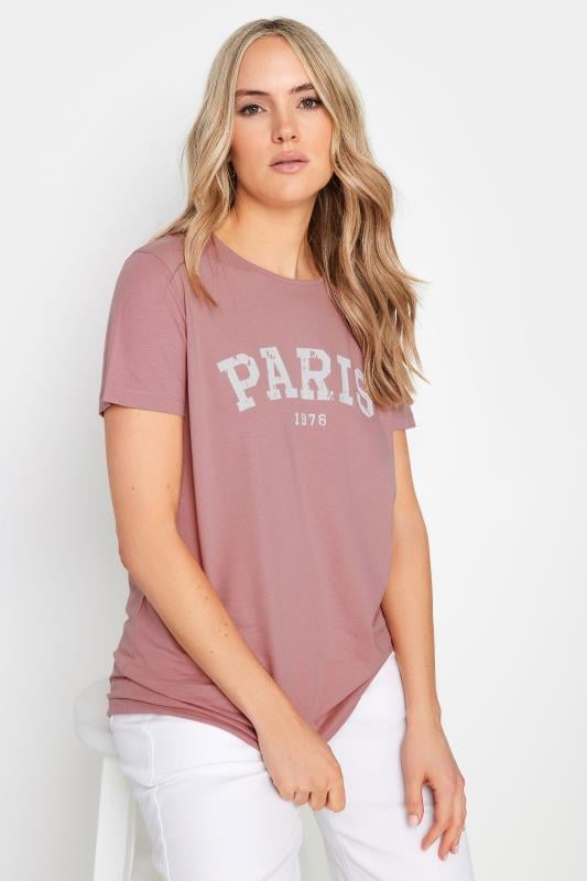 Tall  LTS Tall Pink 'Paris' Print Graphic T-shirt