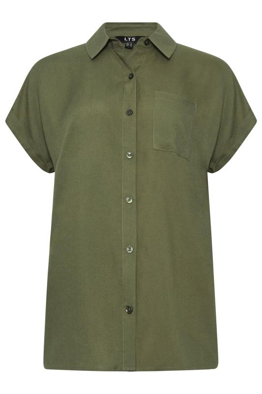 LTS Tall Womens Khaki Green Short Sleeve Shirt | Long Tall Sally 5