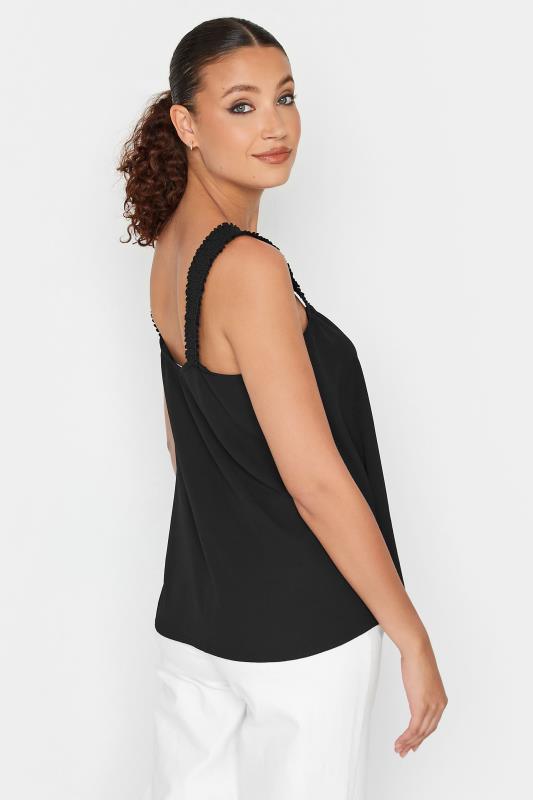 LTS Tall Black Ruched Swing Cami Top | Long Tall Sally  3
