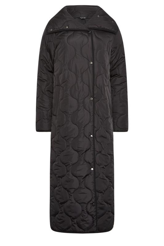 LTS Tall Black Funnel Neck Quilted Coat | Long Tall Sally 6