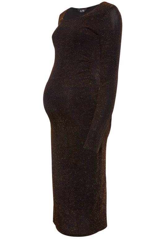Tall Women's LTS Maternity Black Glitter Tube Midi Dress | Long Tall Sally 6
