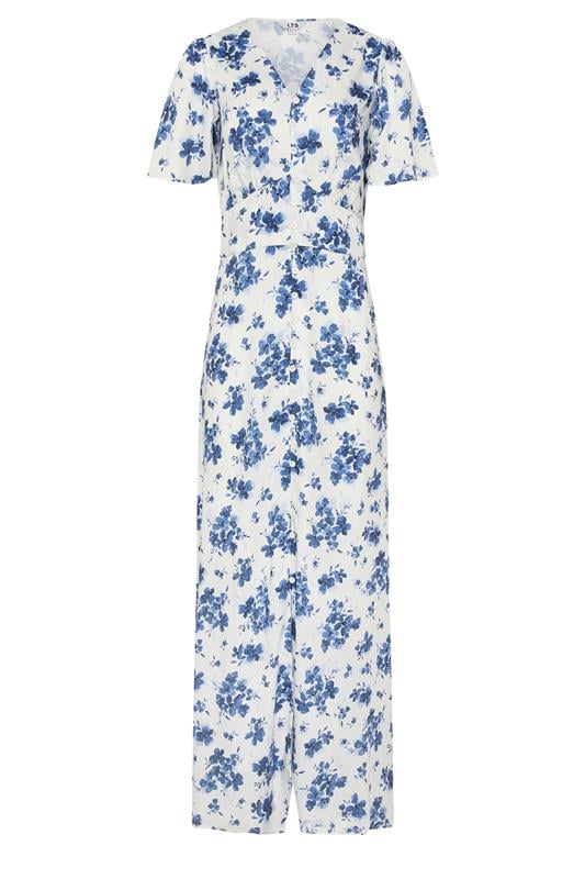 LTS Tall Women's White Floral Satin Maxi Dress | Long Tall Sally 5
